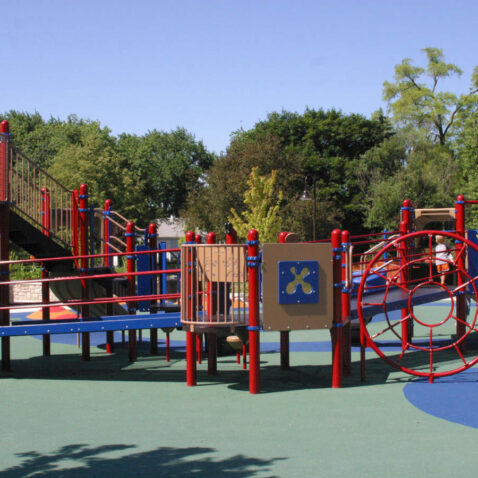 Raised playground path